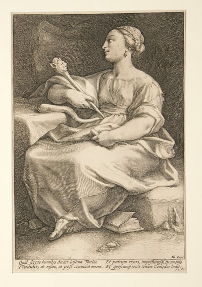 The Nine Muses: Thalia、9 のシリーズの第 2 位 作： Hendrick Goltzius