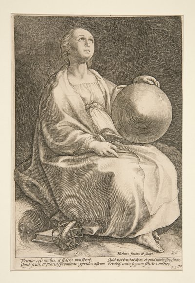 九つのミューズ: ウラニア、9 のシリーズの 9 位 作： Hendrick Goltzius