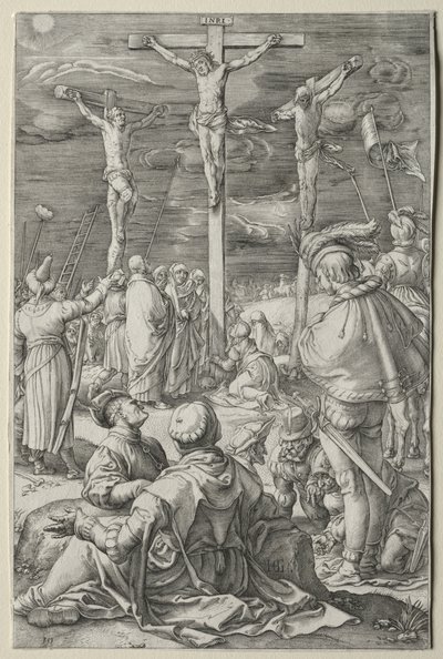 情熱：二人の盗賊の間の十字架のキリスト 作： Hendrick Goltzius