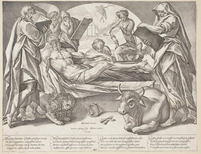 死んだキリストと四人の伝道者 作： Hendrick Goltzius