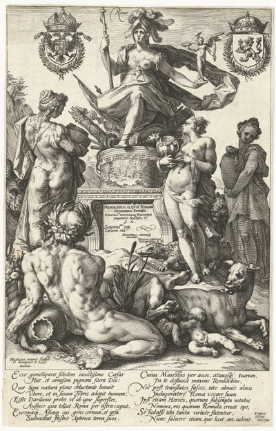印刷シリーズ The Roman Heroes のタイトル印刷 Roma (オブジェクトのタイトル) ローマの英雄 (シリーズタイトル) 作： Hendrick Goltzius