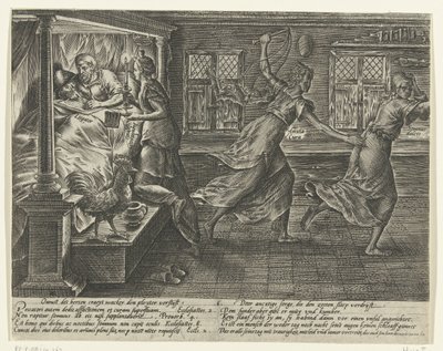 訴訟を起こす者は眠れぬ夜を過ごす 訴訟の乱用（シリーズタイトル） 作： Hendrick Goltzius