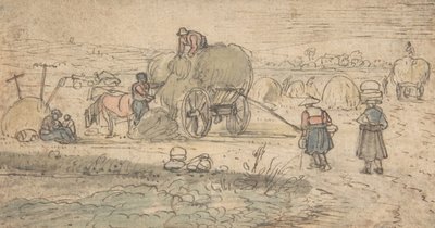 干し草を積む農民、カリフォルニア州。 1620年代。 作： Hendrick. Hendrick Avercamp,Avercamp