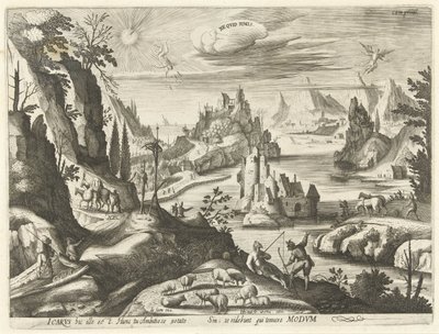イカロスが墜落した風景 Ne quid nimis (オブジェクトのタイトル) 作： Hendrick Hondius (I)