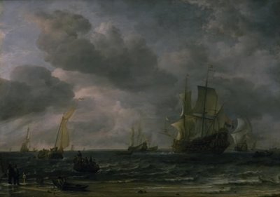 オランダ沖のそよ風の船 作： Hendrick Jacobsz Dubbels