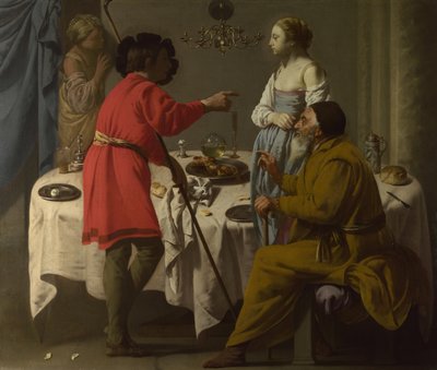 ジェイコブがレイバンの代わりにリアを与えたとしてラバンを非難した、1627 作： Hendrick Jansz Terbrugghen