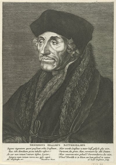 デジデリウス・エラスムスの肖像 作： Hendrick Lambertsz. Roghman