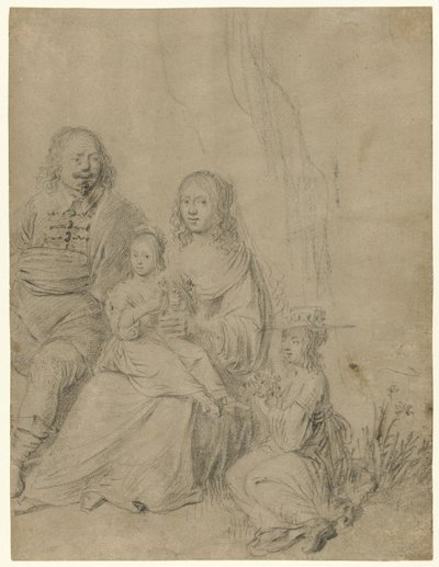 親子夫婦と娘2人の家族構成 作： Hendrick Martensz. Sorgh (attributed to)