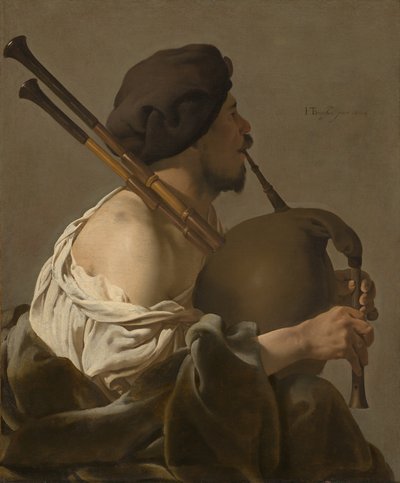 バグパイプ奏者 作： Hendrick ter Brugghen