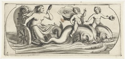 戦車に乗ったアンフィトリテ Nouveau Livre des Dieux et Deeßes De la Marine Bouckje of Sea Gods and Goddesses (シリーズ タイトル) 作： Hendrick de Keyser (I)