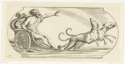 戦車に乗った火星 Nouveau Livre des Dieux et Deeßes De la Marine Bouckje of Sea Gods and Goddesses (シリーズ タイトル) 作： Hendrick de Keyser (I)