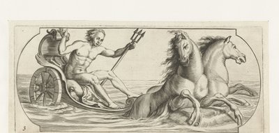 戦車に乗ったネプチューン Nouveau Livre des Dieux et Deeßes De la Marine Bouckje of Sea Gods and Goddesses (シリーズ タイトル) 作： Hendrick de Keyser (I)