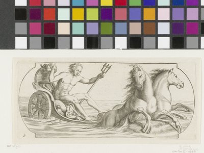 戦車に乗ったネプチューン Nouveau Livre des Dieux et Deeßes De la Marine Bouckje of Sea Gods and Goddesses (シリーズ タイトル) 作： Hendrick de Keyser (I)