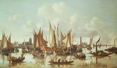 ドルドレヒト港のオランダ船 作： Hendrick de Meyer