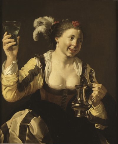 ガラスを持つ少女、1620年頃 作： Hendrick ter Brugghen