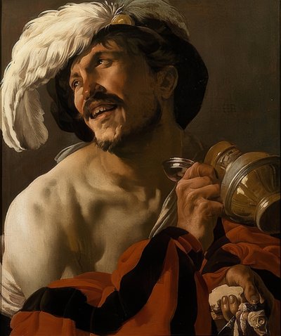 幸せな酒飲み。 1625 作： Hendrick ter Brugghen
