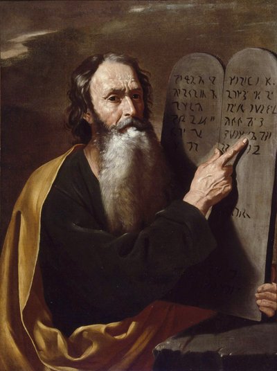 ヘンドリック・ファン(1607-1656)が描いたモーゼとソマー(ソメレン)。油彩・キャンバス、サイズ：94x73、1638年頃、個人蔵 作： Hendrick van (attr.to) Somer