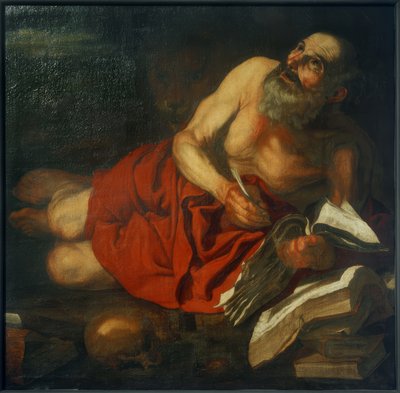 書いている間の聖ヒエロニムス 作： Hendrick van Somer