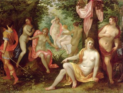 ダイアナとアクテオン、1608（銅に油彩） 作： Hendrick van and Brueghel Balen