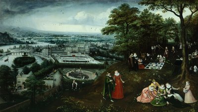 Lucas van Valkenborch (ca 1530-1597) 作、春の風景の詳細 作： Hendrick van den (1530 97) Broeck