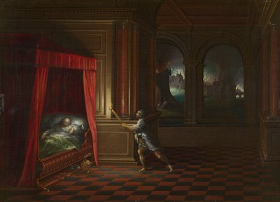 燃え盛るトロイからアンキセスを救い出すアイネイアス 作： Hendrick van the younger Steenwijck