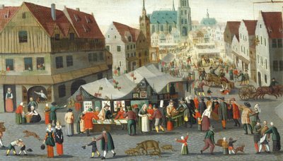 ヘンドリック・ファン・ステーンウェイク・ヤンガー作「マーケット・スクエア」（1580～1649年頃） 作： Hendrick van the younger Steenwijck