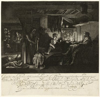 フィレモンとバウシスのハウスに木星と水星 作： Hendrick von Goudt