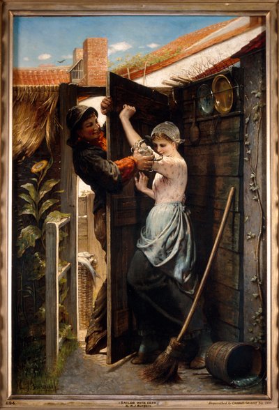 「カニを持った水夫」、1874年 作： Hendricus Jacobus Burgers