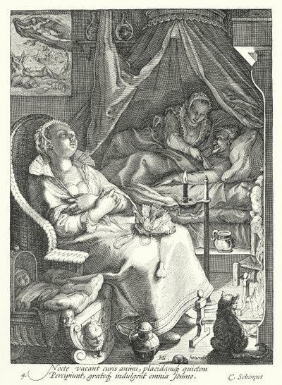 夜(彫刻) 作： Hendrik (after) Goltzius