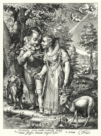 スプリング(刻印) 作： Hendrik (after) Goltzius
