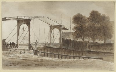 アムステルダムのビッカーセイランドの跳ね橋 作： Hendrik Abraham Klinkhamer