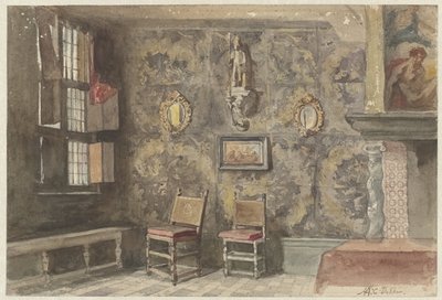 アントワープの古い Brouwershuis の内部 作： Hendrik Adriaan Christiaan Dekker
