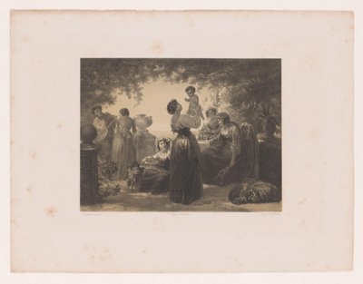 テーブルに座るイタリア人女性 作： Hendrik Adriaan Christiaan Dekker