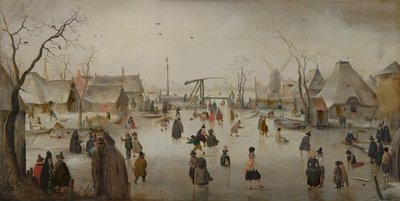 アイススポーツ、c.1610（パネルに油彩） 作： Hendrik Avercamp
