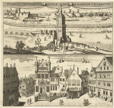クルーネンブルクとアントワープの旧市庁舎の眺め 作： Hendrik Causé