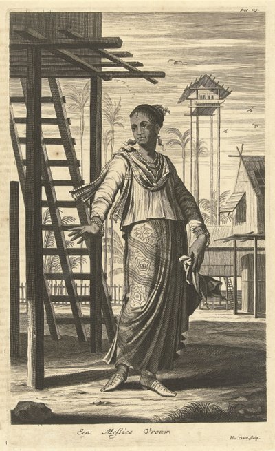 混合民族の女性の肖像画 メスティースの女性 (オブジェクトのタイトル) 作： Hendrik Causé