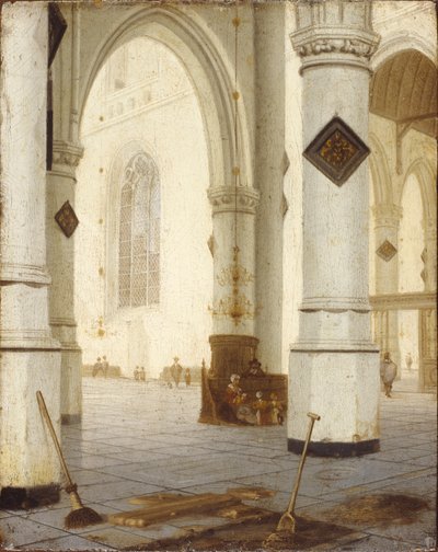 教会内部（パネルに油彩） 作： Hendrik Cornelisz. van Vliet