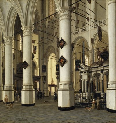 デルフトの新教会の内部 by Vliet, Hendrick Cornelisz. van (1611-1675).木に油彩。寸法：41x39cmストックホルム国立博物館 作： Hendrik Cornelisz. van Vliet
