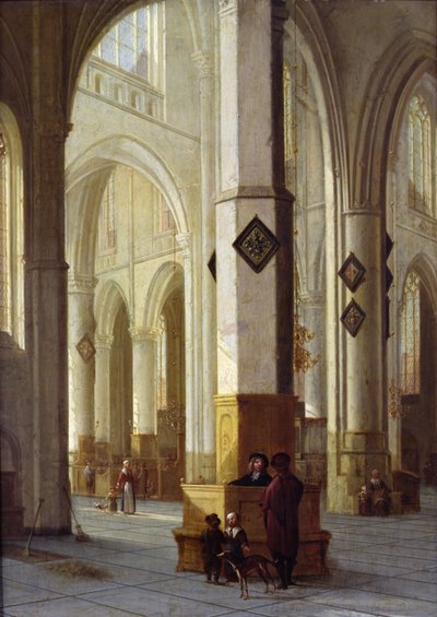 聖バーヴォ教会の内部、ハーレム、c.1611-12 作： Hendrik Cornelisz. van Vliet