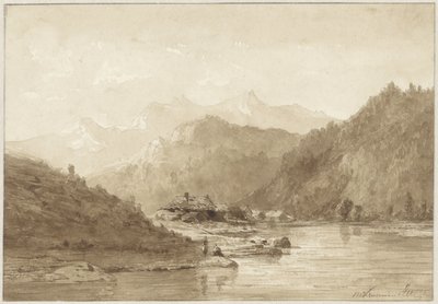 湖のある山の風景 作： Hendrik Dirk Kruseman van Elten