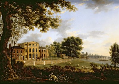 テムズ川とバタシー橋があるチェルシーファームの眺め、1790 作： Hendrik Frans de Cort