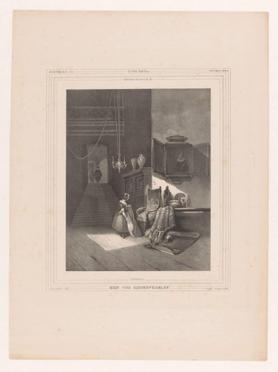インテリアの女性 Intérieur du 17me siècle / 古い騎士の住居 (オブジェクトのタイトル) 作： Hendrik Frederik Sartor