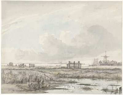 都市の外の湿地帯の風景 作： Hendrik Gerrit ten Cate