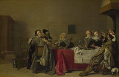テーブルの陽気な会社、1630 作： Hendrik Gerritsz. Pot