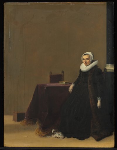 犬を持つ女性の肖像 作： Hendrik Gerritsz. Pot