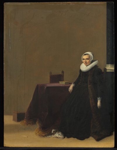 犬を持つ女性の肖像、c。 1635年。 作： Hendrik Gerritsz. Pot