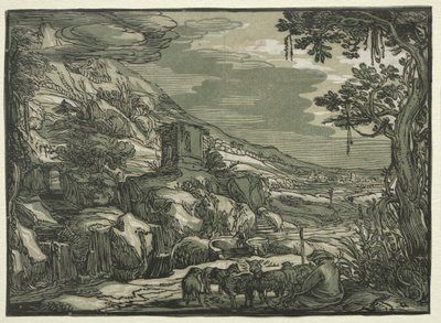 アルカディアンの風景、c。 1615年。 作： Hendrik Goltzius