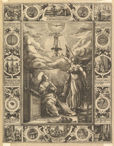 アヴェマリア、キリストの生涯の寓話的シーンから、クリスチャンと冒涜の寓話から。 作： Hendrik Goltzius