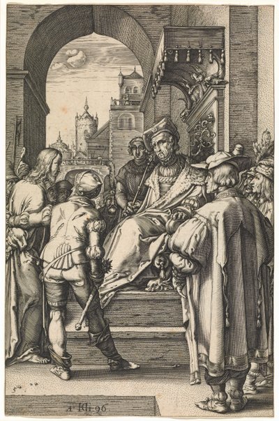ピラトの前のキリスト、1596年以降（彫刻） 作： Hendrik Goltzius