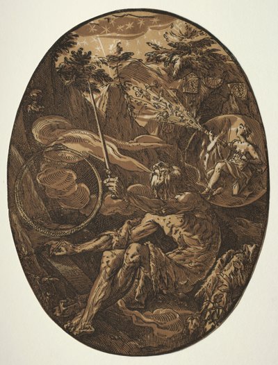永遠の洞窟のデモゴルゴンc。 1588。 作： Hendrik Goltzius